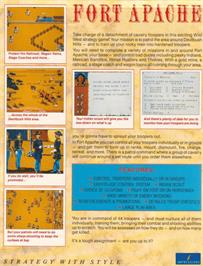 Box back cover for Fort Apache on the Commodore Amiga.